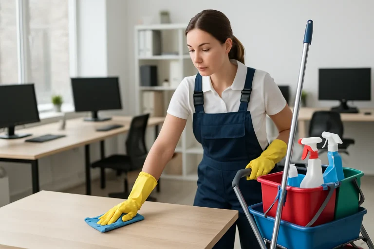 Équipe de nettoyage à PLOUARET réalisant des travaux dans un appartement.