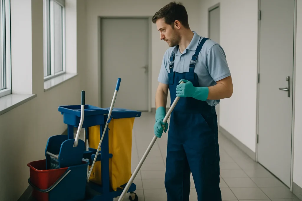 Intérieur de bureau bien nettoyé à BEGARD avec des produits écologiques.