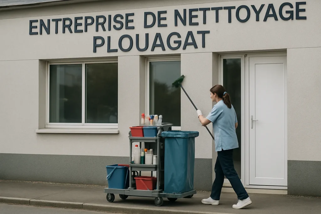 Équipe de nettoyage à Plouagat nettoyant un appartement insalubre avec des équipements modernes.