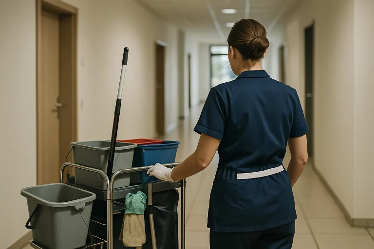 Professionnels du nettoyage à CALLAC travaillant dans un appartement insalubre.